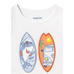 Mayoral Canotta Girocollo Tinta Unita con Stampa per Neonato 1069X BIANCO MAYORAL 