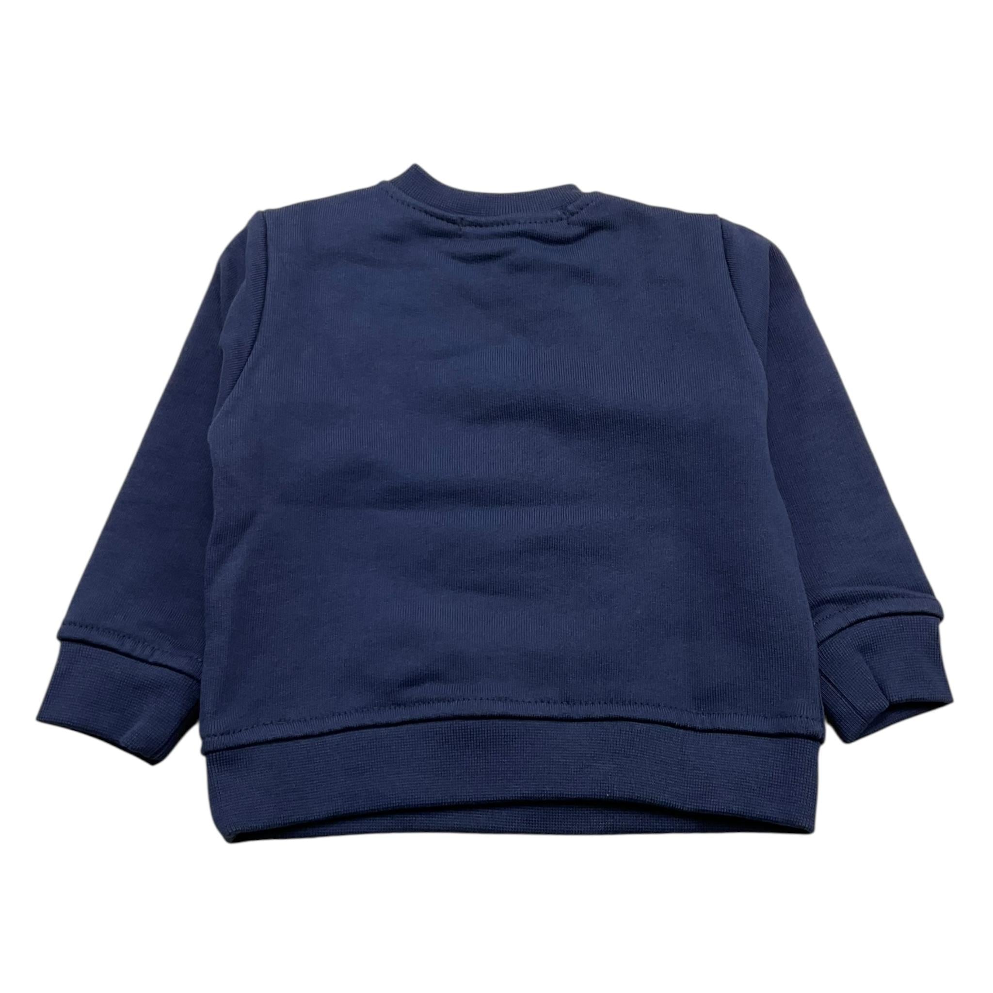 MOUSSE felpa chiusa girocollo tinta unita con stampa mario Blu per Neonato HKNFG368N BLU MOUSSE 