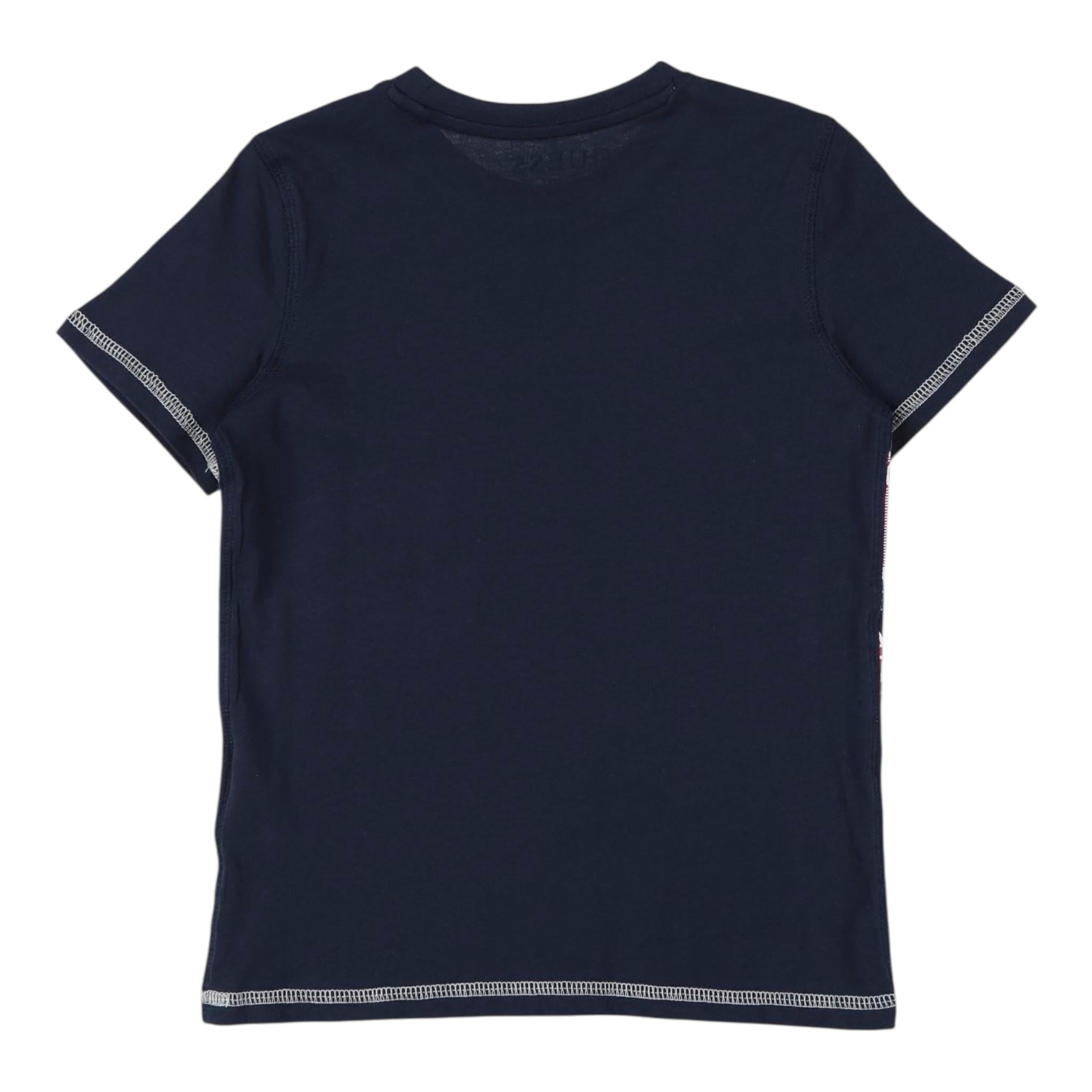 Guess T-Shirt Girocollo Tinta Unita con Stampa per Neonato N1RI16AK8HM0 BLU GUESS 