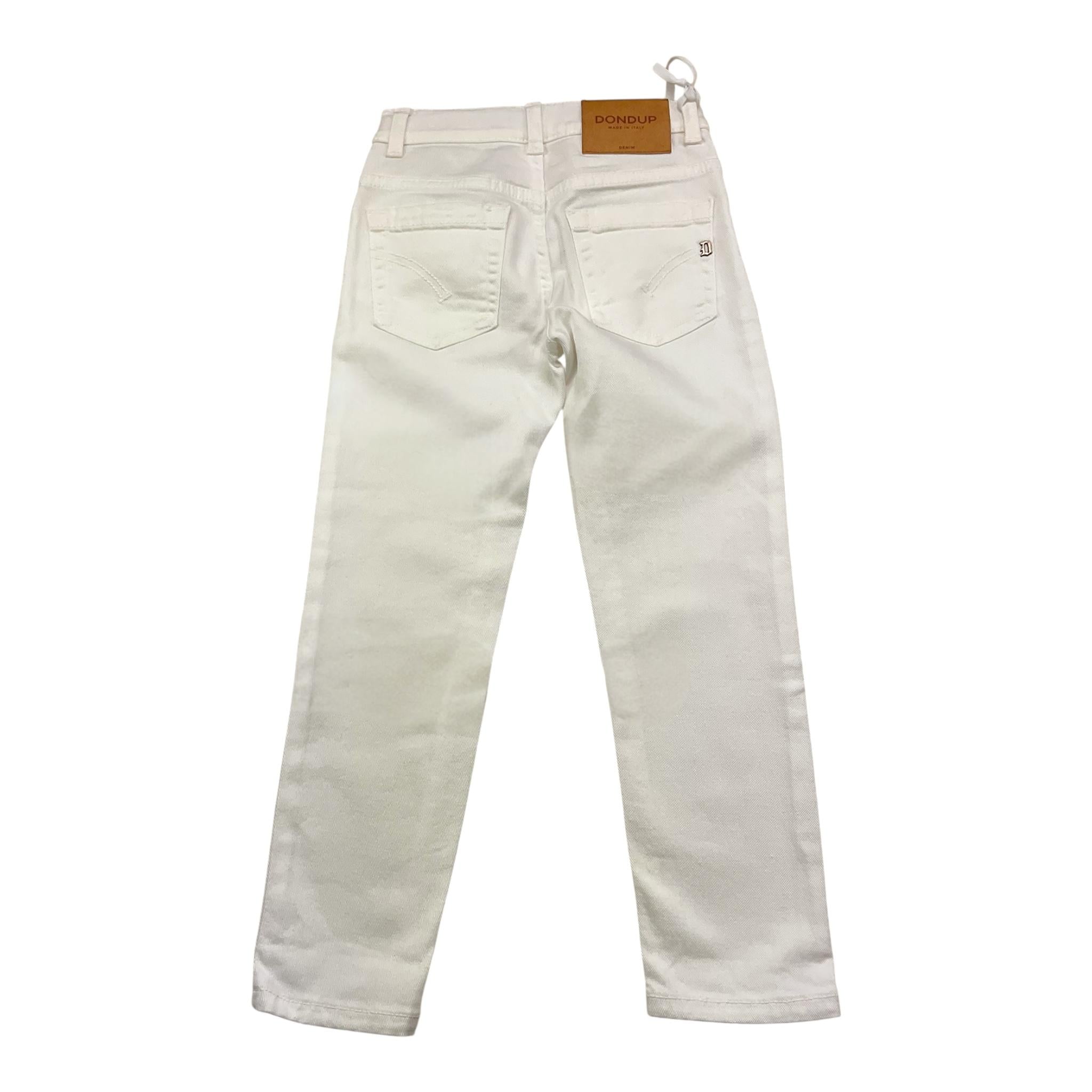 Dondup Pantalone Tinta Unita con Girovita Regolabile per Bambino DMPA262C BIANCO DONDUP 