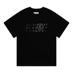 MAISON MARGIELA t-shirt girocollo tinta unita con stampa in contrasto Nero per Bambino N60670 NERO MAISON MARGIELA 