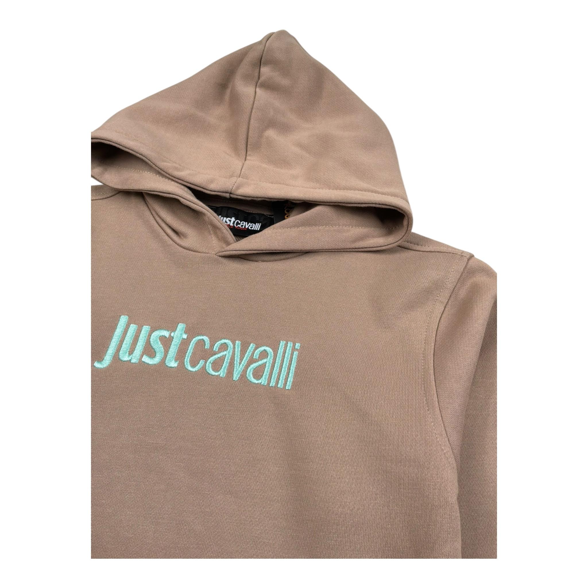 Just Cavalli Felpa Chiusa con Cappuccio Tinta Unita con Stampa per Bambino JBP26011FE MARRONE JUST CAVALLI 