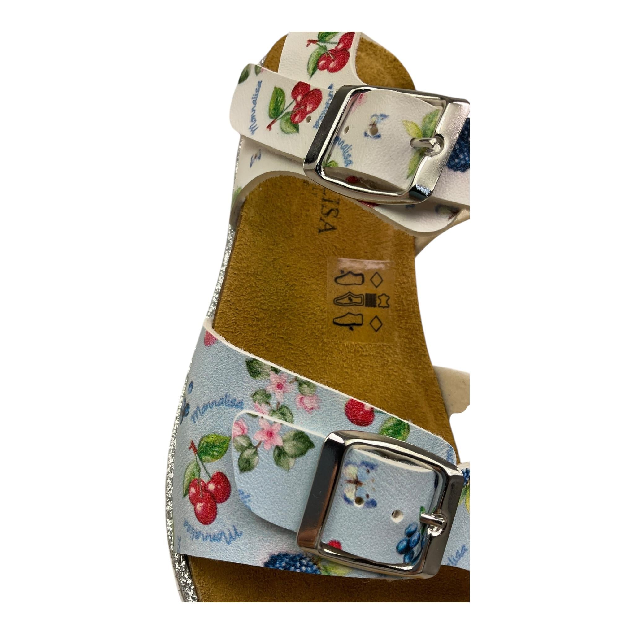 Monnalisa Sandalo Bicolore Stampa Fantasia per Neonata 9952N BIANCO/AZZURRO MONNALISA 