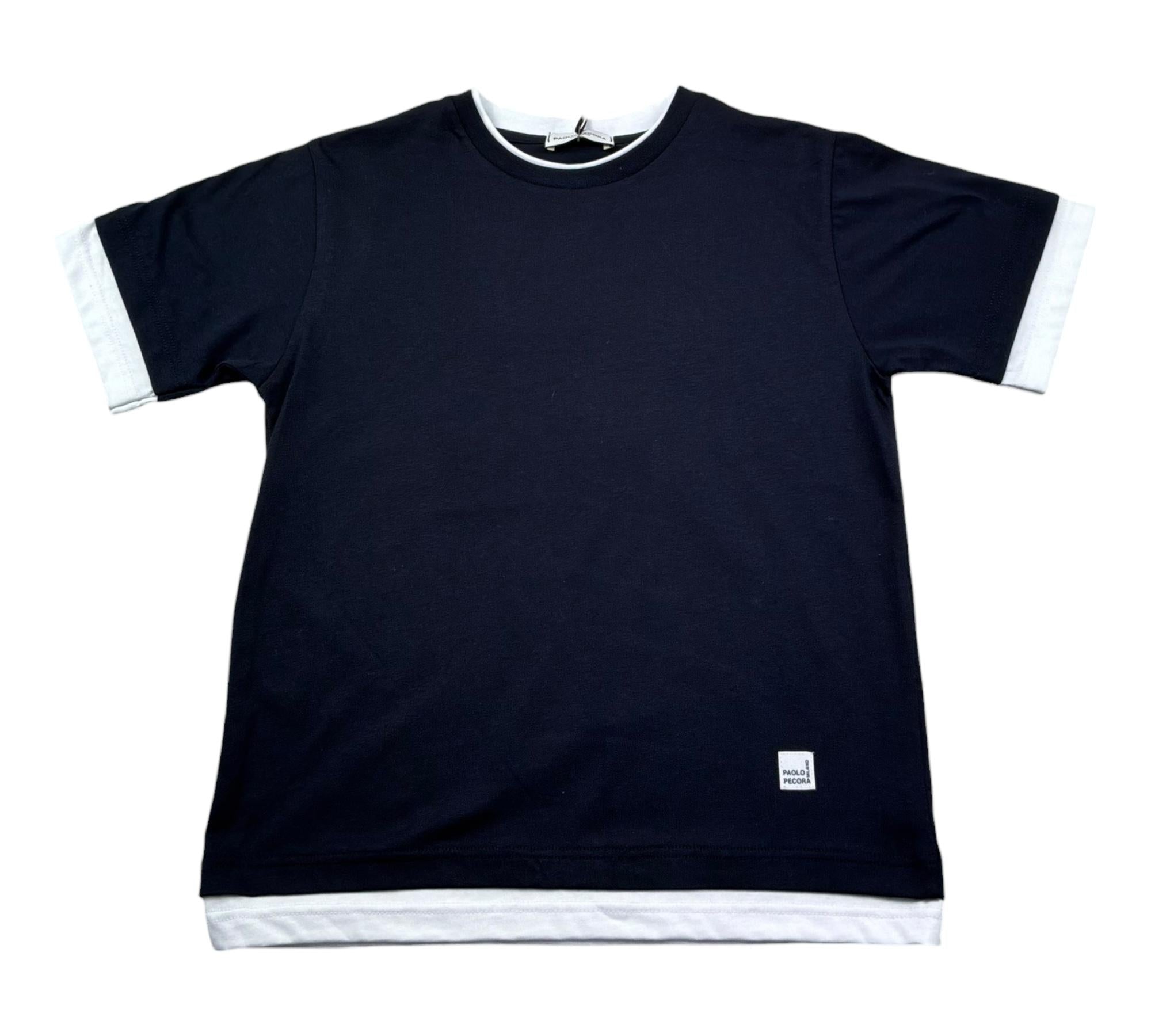 Paolo Pecora T-Shirt Girocollo Tinta Unita per Bambino PP4348 BLU PAOLO PECORA 