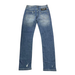 DANIELE ALESSANDRINI jeans tinta unita con strappi Blu per Bambino 1235PD1021 BLU DANIELE ALESSANDRINI 