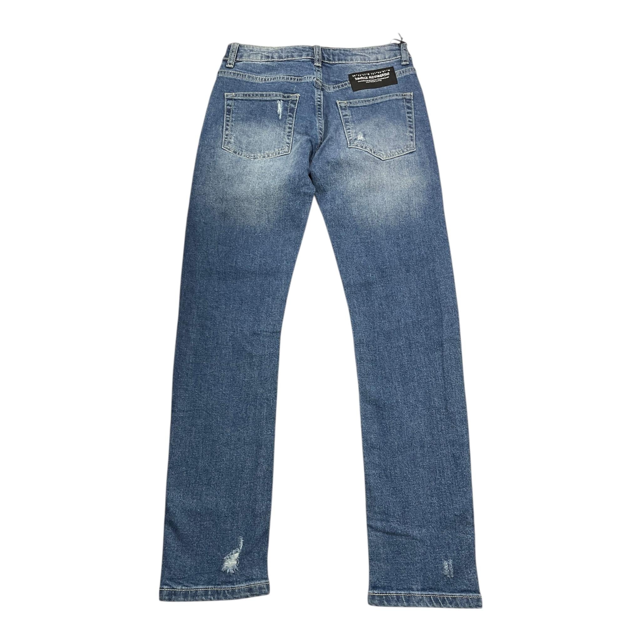 DANIELE ALESSANDRINI jeans tinta unita con strappi Blu per Bambino 1235PD1021 BLU DANIELE ALESSANDRINI 
