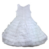 Monnalisa Abito Cerimonia Tinta Unita Giromanica per Bambina 797900 BIANCO MONNALISA 