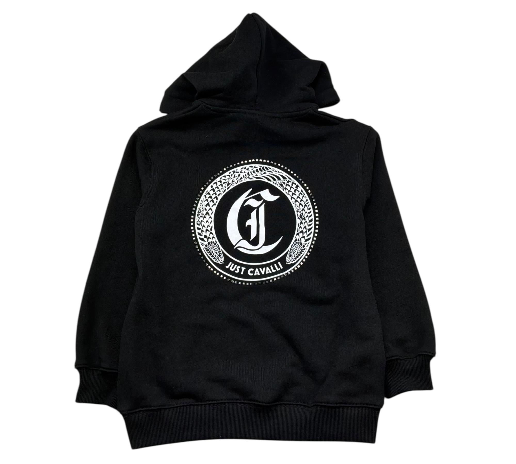 Just Cavalli Felpa Chiusa con Cappuccio Tinta Unita per Bambina JBP26132FE NERO JUST CAVALLI 