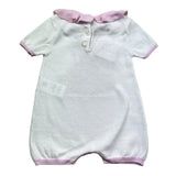 Le Bebe Pagliaccetto Mezza Manica Tinta Unita con Colletto per Neonata LBG6318 BIANCO LE BEBE 