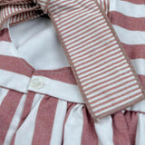 Calamaro Abito Bicolore con Fantasia A Righe per Neonata 21300 BIANCO CALAMARO 