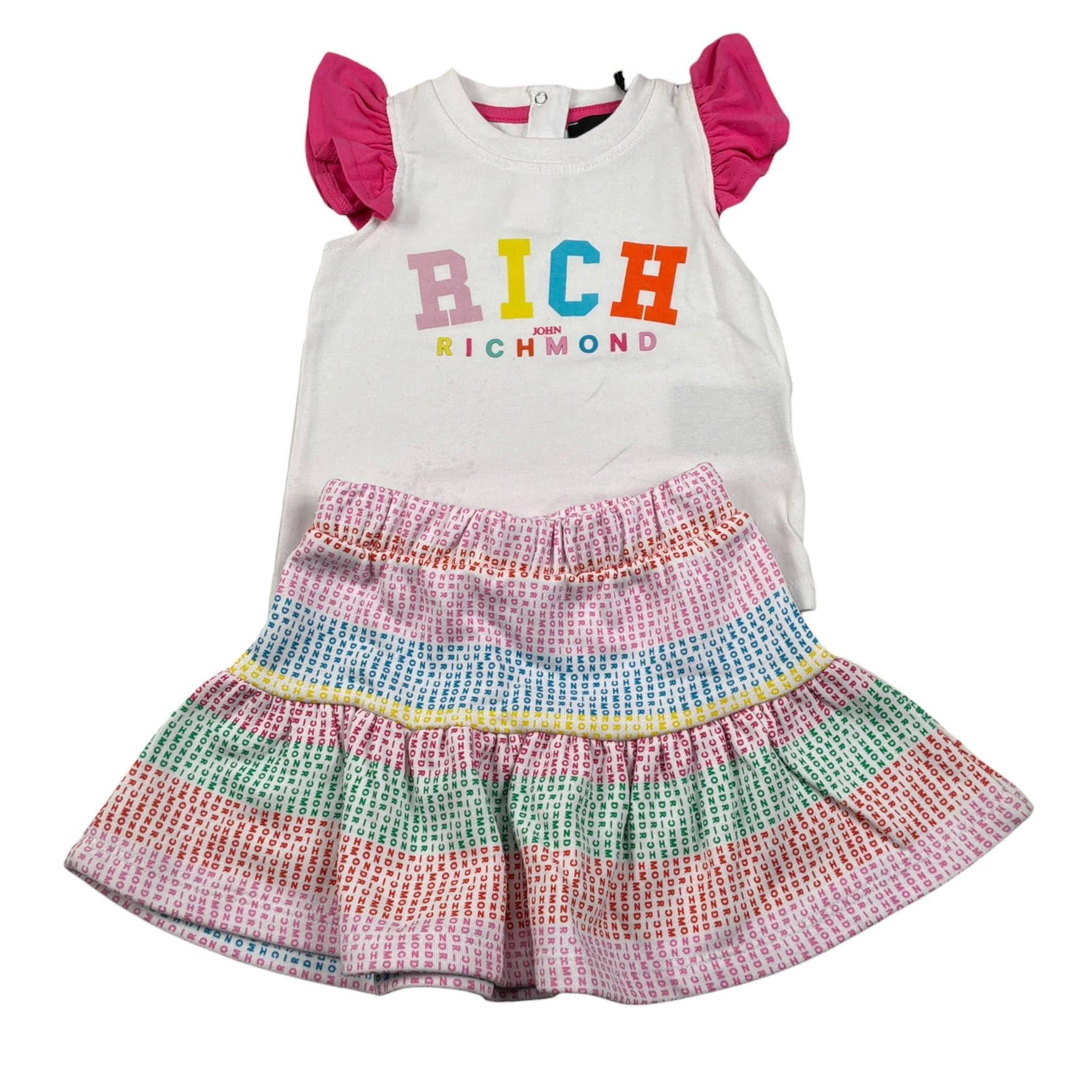 John Richmond Completo 2 Pezzi Gonna-T-Shirt Bianco per Neonata RIP25022CJX BIANCO JOHN RICHMOND 