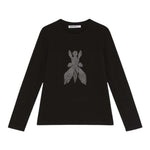 Patrizia Pepe Shirt Girocollo Tinta Unita con Brillantini per Bambina 7M0752 NERO PATRIZIA PEPE 