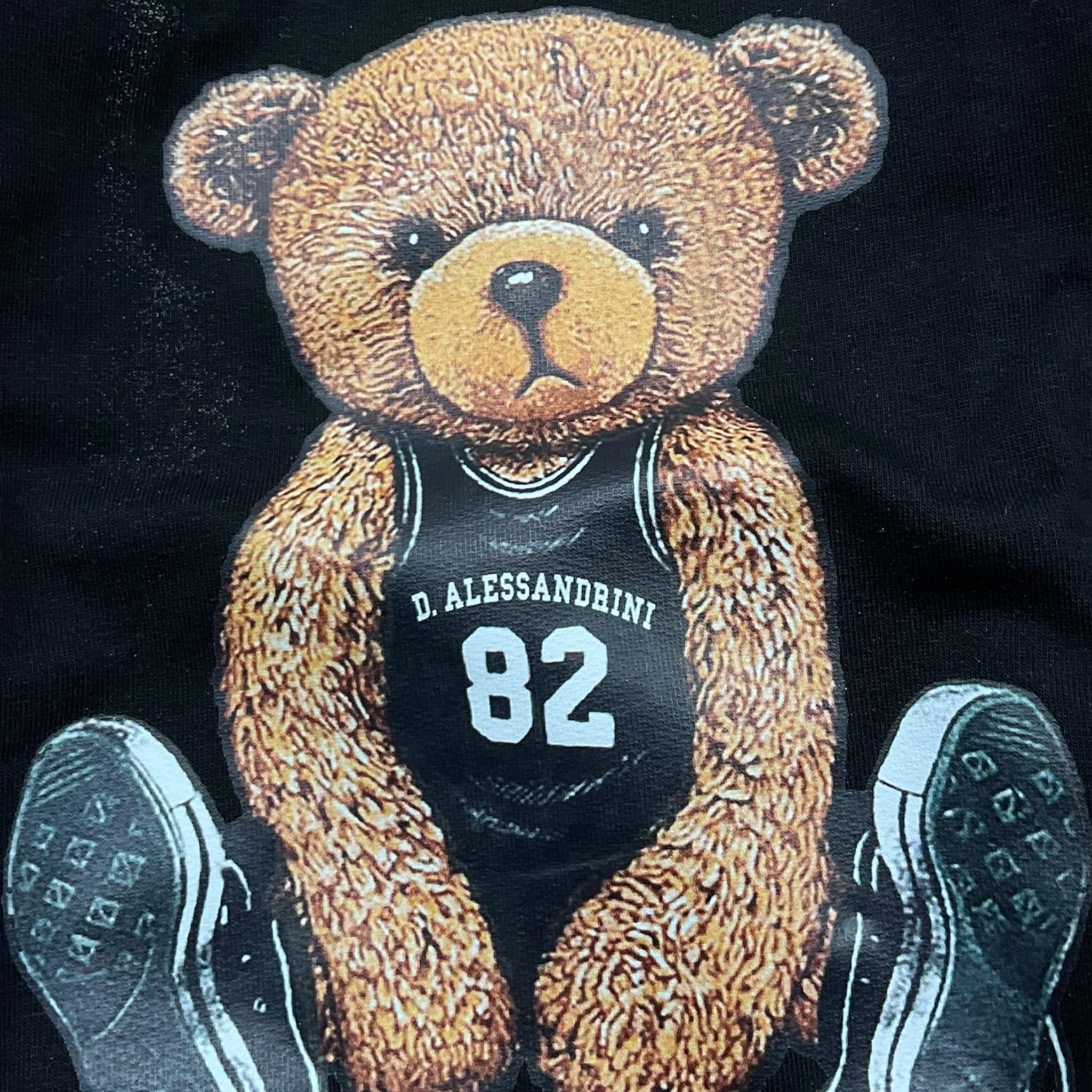 DANIELE ALESSANDRINI felpa girocollo tinta unita con stampa Nero per Neonato 1291F00032XX NERO DANIELE ALESSANDRINI 