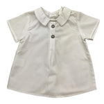Barcellino Camicia Tinta Unita Mezza Manica per Neonato 9059 BIANCO BARCELLINO 