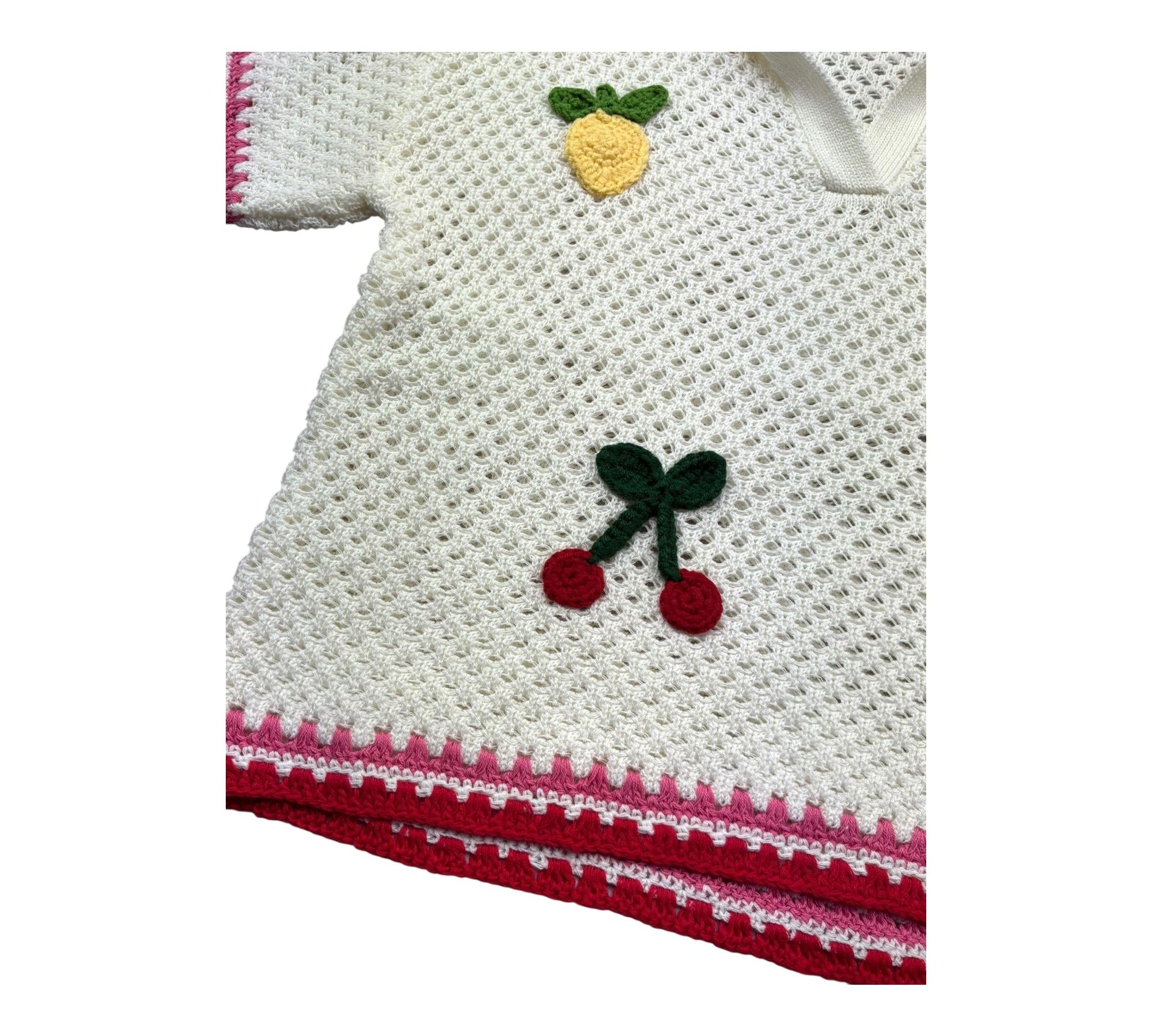 Saint Barth Polo Mezza Manica Tinta Unita con Trafori per Bambina PIXIE PANNA SAINT BARTH 