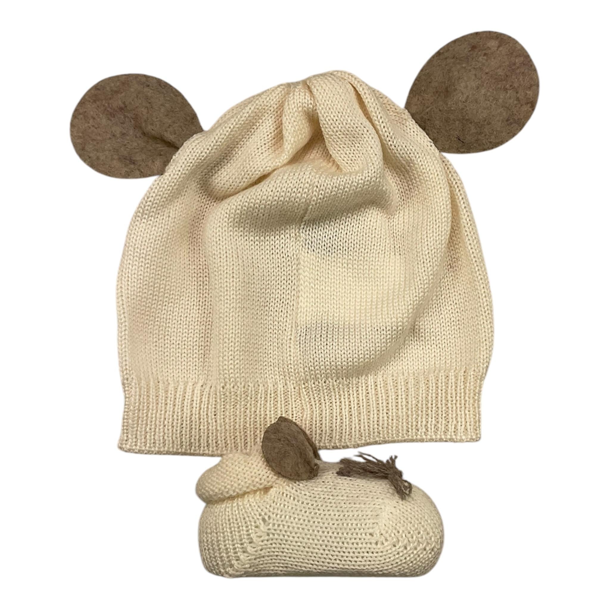 STORY LORIS set babbucce cappello tinta unita Panna per Neonato 21056 PANNA STORY LORIS 