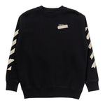 OFF-WHITE felpa chiusa girocollo tinta unita con stampa in contrasto Nero per Bambino OBBA001F23 NERO OFF-WHITE 