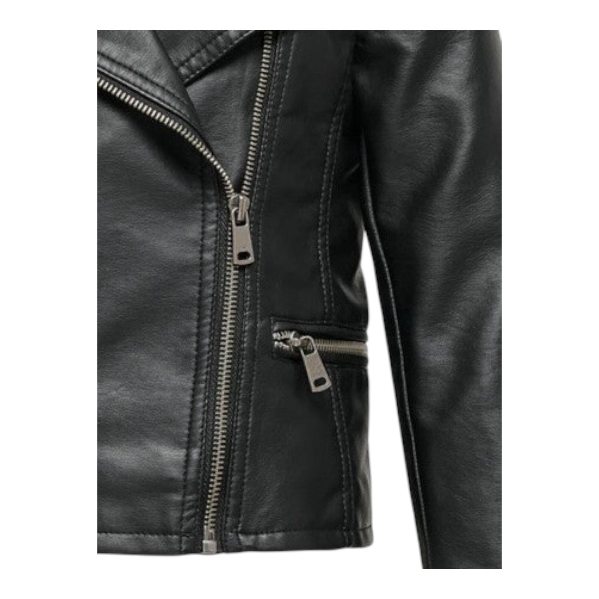 ONLY giubbino modello chiodo in ecopelle tinta unita Nero per Bambina 15198152 NERO ONLY 