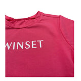 Twinset T-Shirt Girocollo tinta unita con Logo Rosa per Bambina 241GJ245 ROSA TWINSET 
