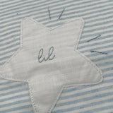 Barcellino Coperta Tinta Unita con Fantasia A Righe per Neonato 120809 AZZURRO BARCELLINO 