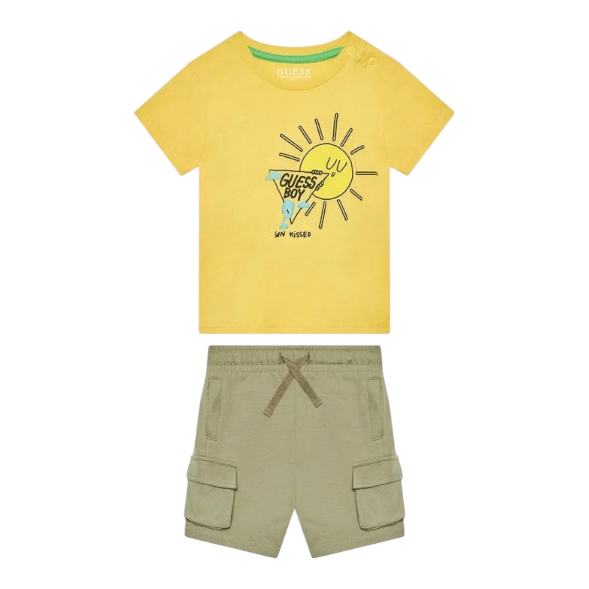 Guess Completo 2 Pezzi T-Shirt-Bermuda per Neonato I2GG19K8HM0 GIALLO GUESS 
