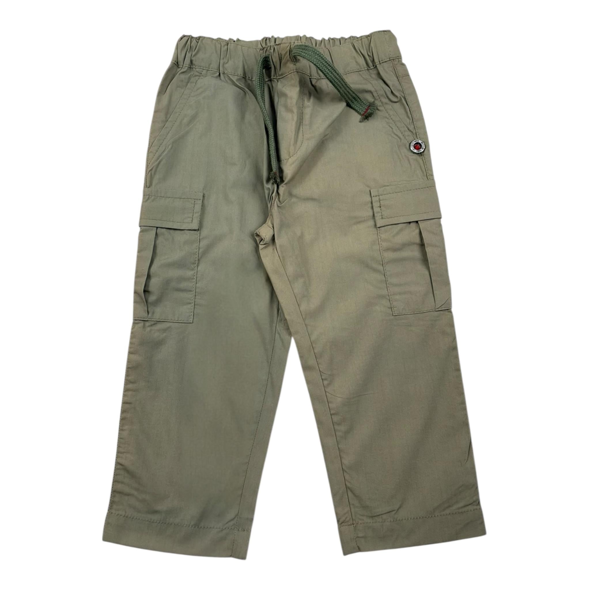 Please Pantalone Tinta Unita con Elastico In Vita per Neonato PE43270B71 VERDE PLEASE 