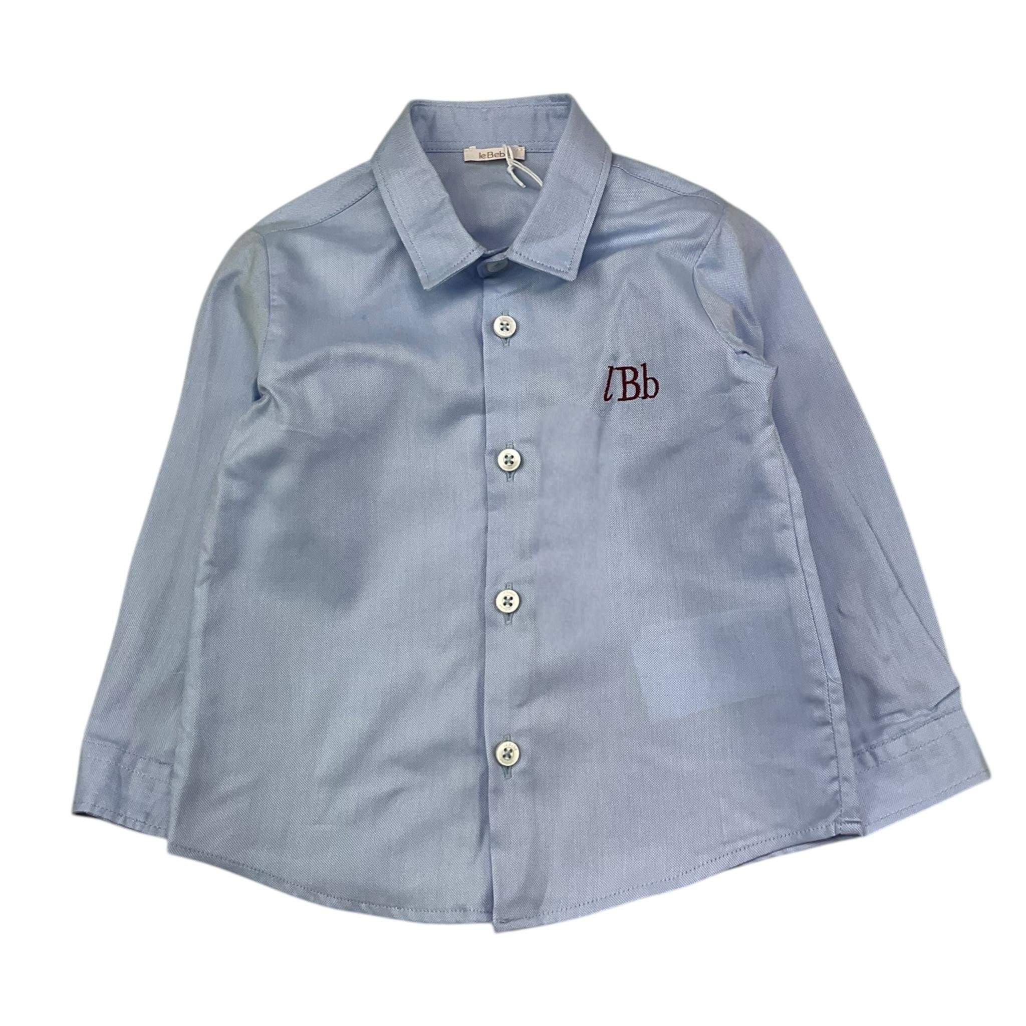 LE BEBE' camicia tinta unita con logo Azzurro per Neonato LBB5152 AZZURRO LE BEBE' 