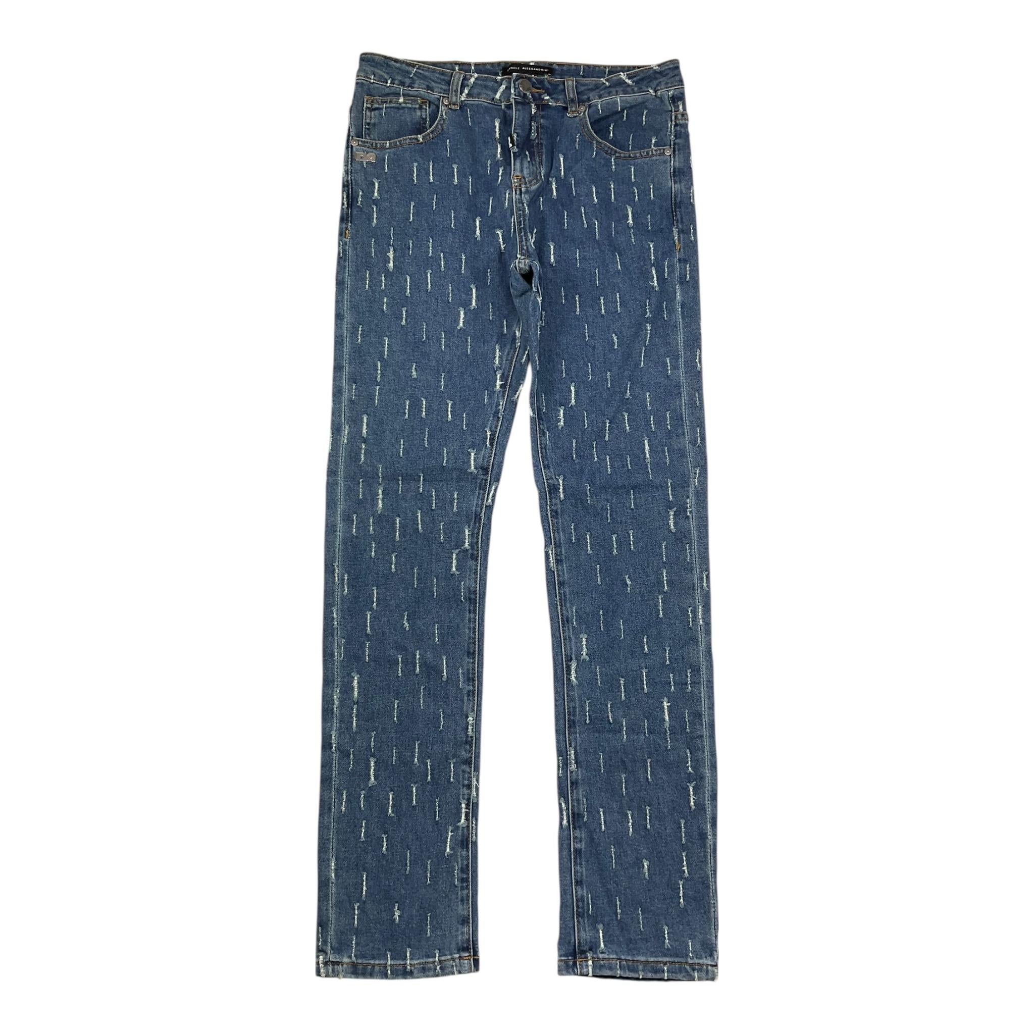 Daniele Alessandrini Jeans Tinta Unita con Strappi per Bambino 1235PD00257 BLU DANIELE ALESSANDRINI 