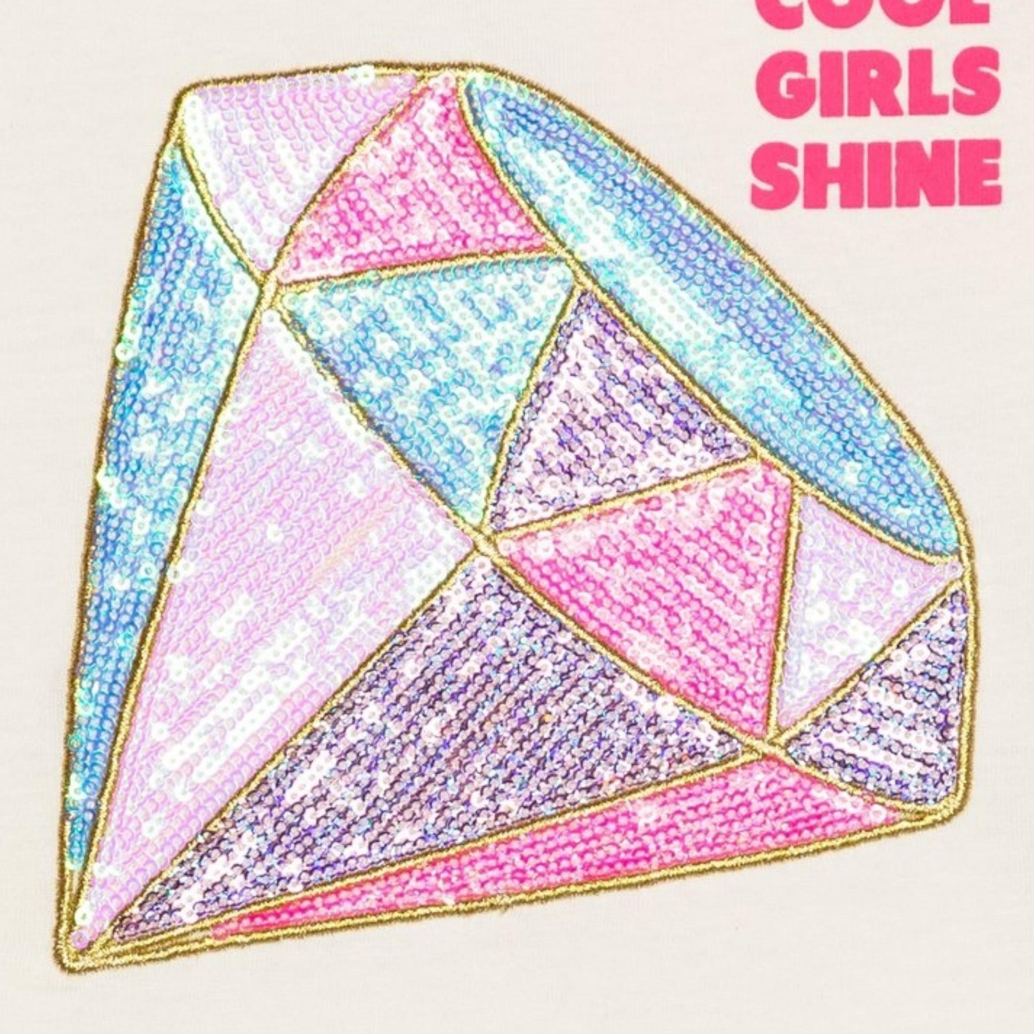 BillIEBLUSH shirt girocollo tinta unita con stampa paillettes Panna per Neonata U20475X PANNA BillIEBLUSH 