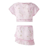Monnalisa Completo 2 Pezzi Copricostume T-Shirt-Pareo per Bambina 19E063 ROSA MONNALISA 