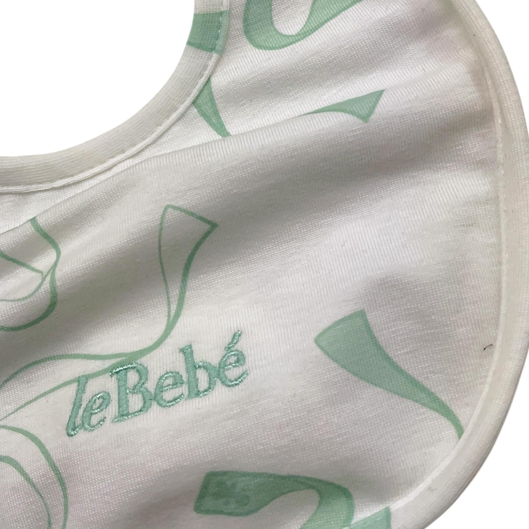 Le Bebe' Bavetta Tinta Unita con Stampa per Neonata LBG5614 BIANCO LE BEBE' 