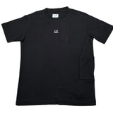 C.P. Company T-Shirt Girocollo Tinta Unita con Logo per Bambino CUM00I NERO C.P. COMPANY 