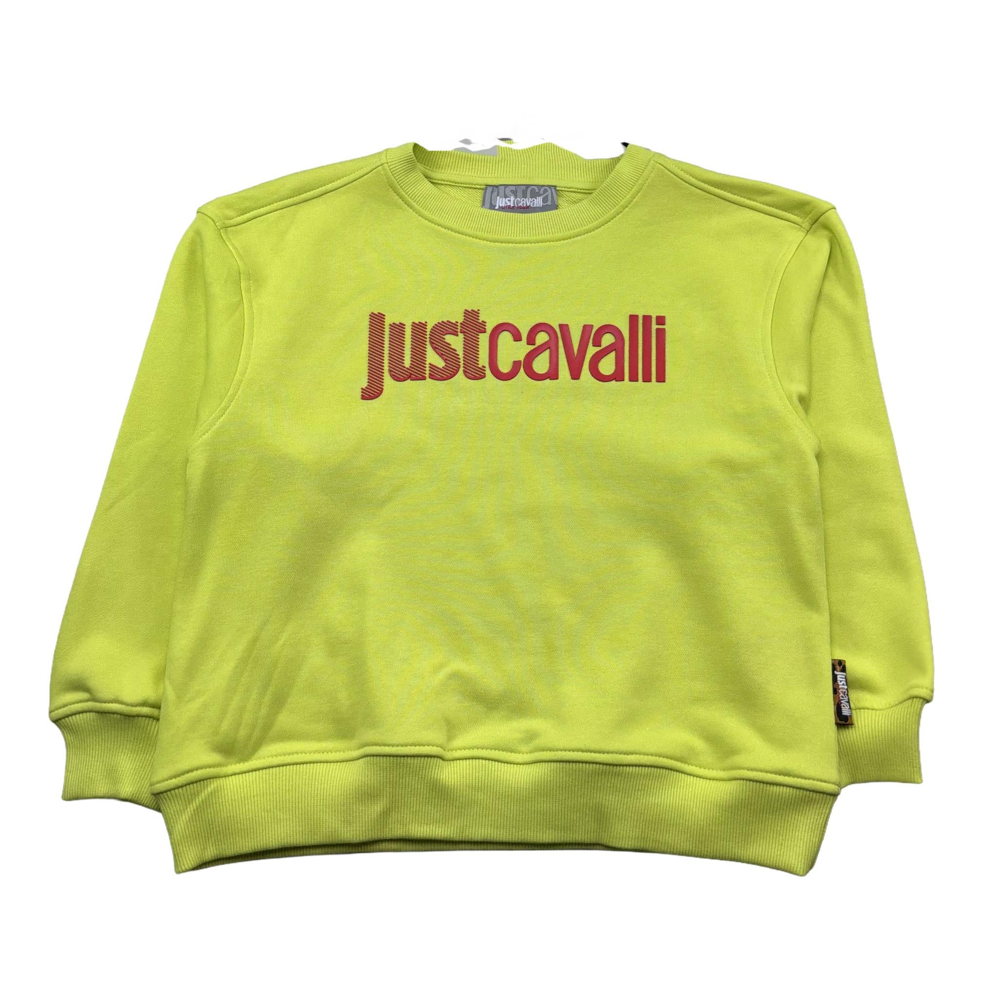 Just Cavalli Felpa Chiusa Girocollo Tinta Unita con Logo per Bambino JGP26002FE VERDE JUST CAVALLI 