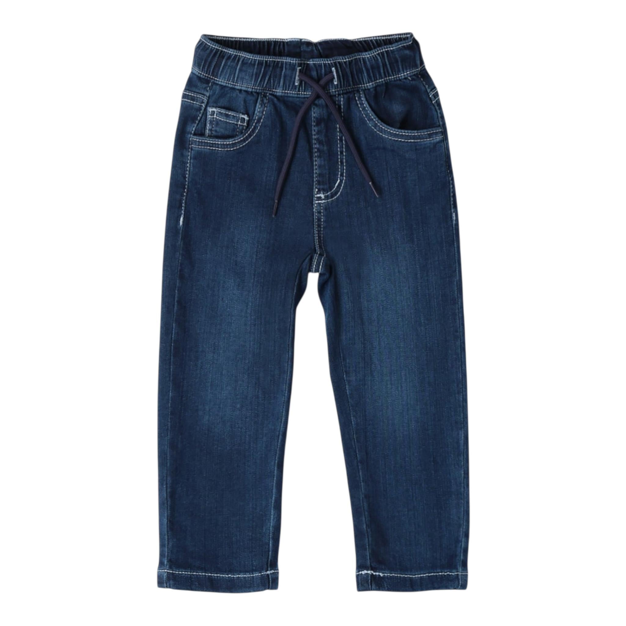 Sarabanda Jeans Tinta Unita con Elastico In Vita per Neonato 0B033 BLU SARABANDA 