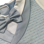 Ninnaoh Pagliaccetto Tinta Unita con Papillions E Finto Gilet per Neonato E23280P AZZURRO NINNAOH 