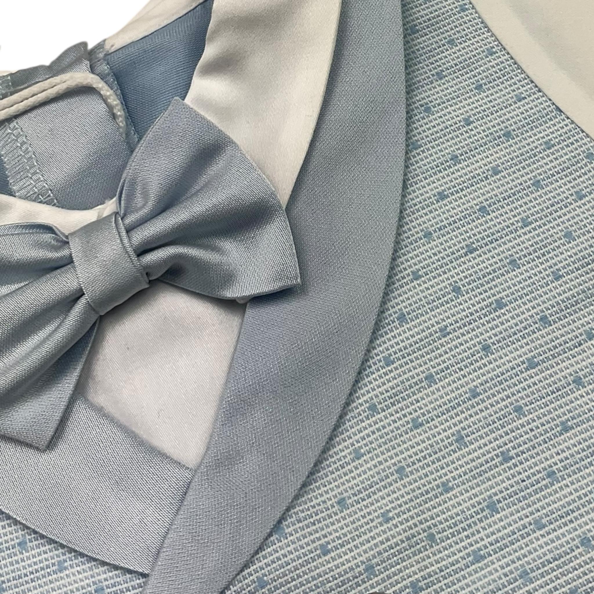 Ninnaoh Pagliaccetto Tinta Unita con Papillions E Finto Gilet per Neonato E23280P AZZURRO NINNAOH 