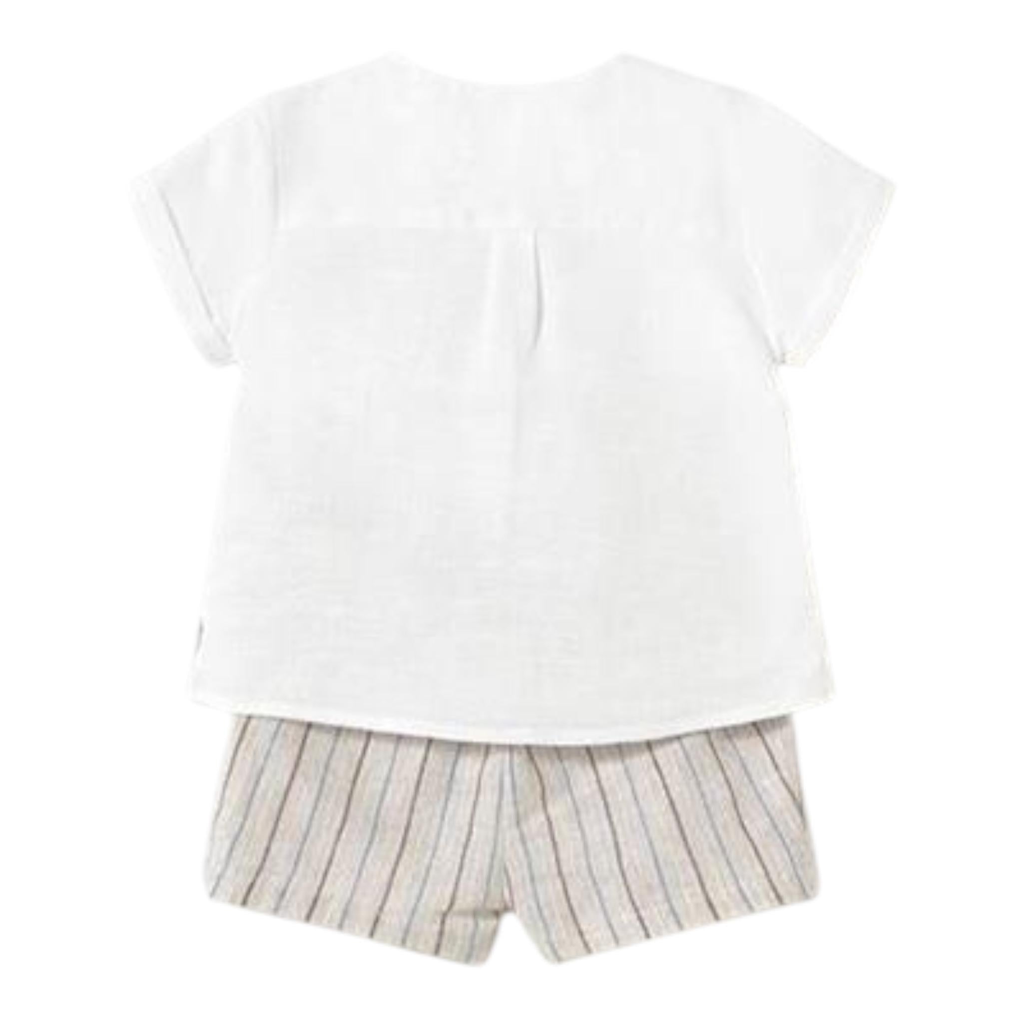 Mayoral Completo 2 Pezzi Camicia-Bermuda Bicolore per Neonato 1211 BIANCO/BEIGE MAYORAL 