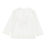 Monnalisa Shirt Tinta Unita con Stampa E Brillantini per Neonata 39D626 BIANCO MONNALISA 