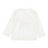 Monnalisa Shirt Tinta Unita con Stampa E Brillantini per Neonata 39D626 BIANCO MONNALISA 