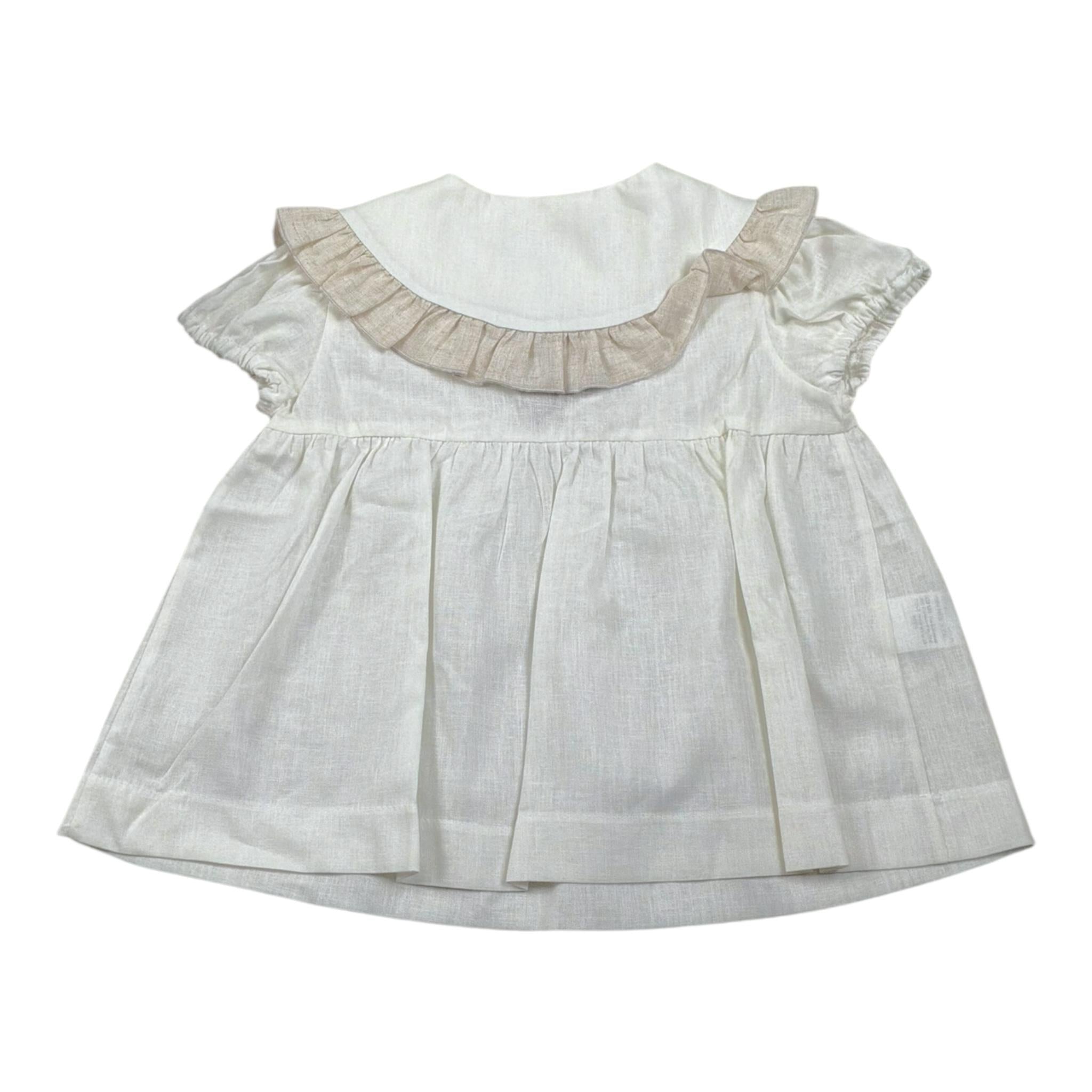 La Stupenderia Camicia Mezza Manica Tinta Unita con Colletto per Bambina TJCM72X PANNA LA STUPENDERIA 