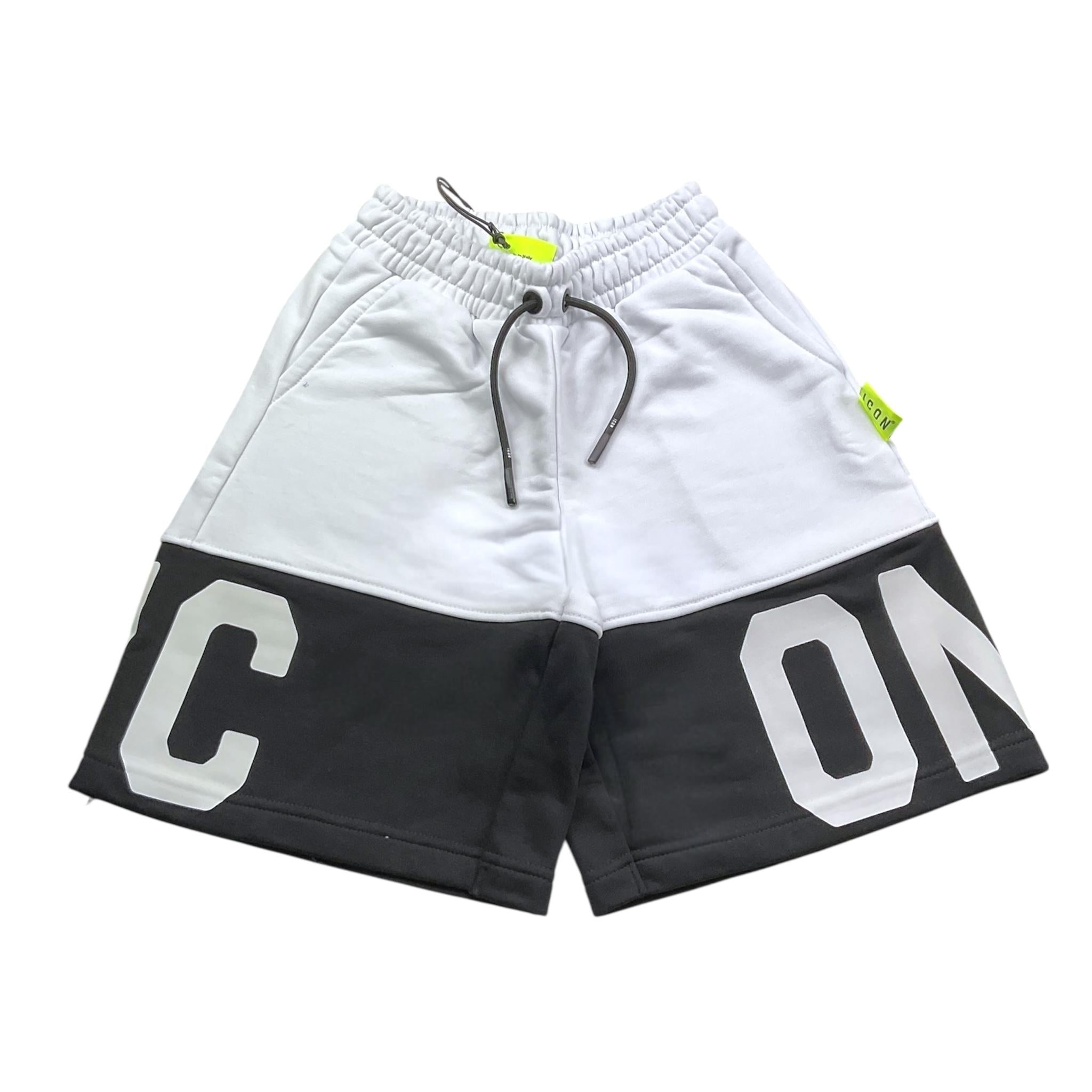 Icon Bermuda Bicolore con Stampa per Bambino IBSH00485 BIANCO/NERO ICON 
