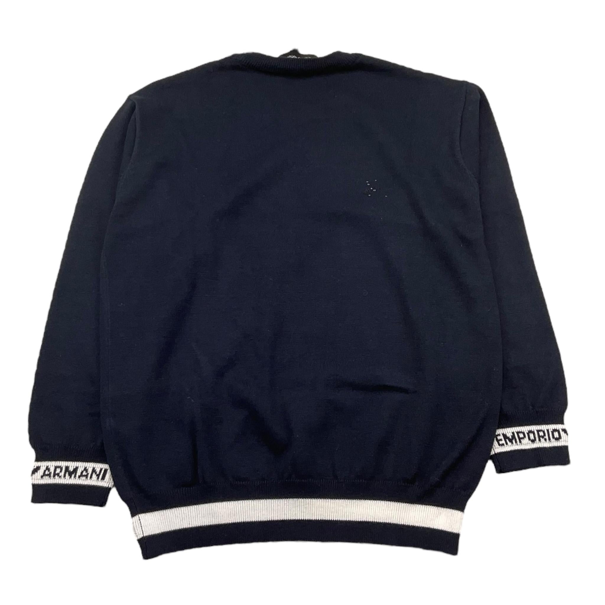 Emporio Armani Maglia Girocollo Tinta Unita con Logo per Bambino 3R4M56 BLU EMPORIO ARMANI 