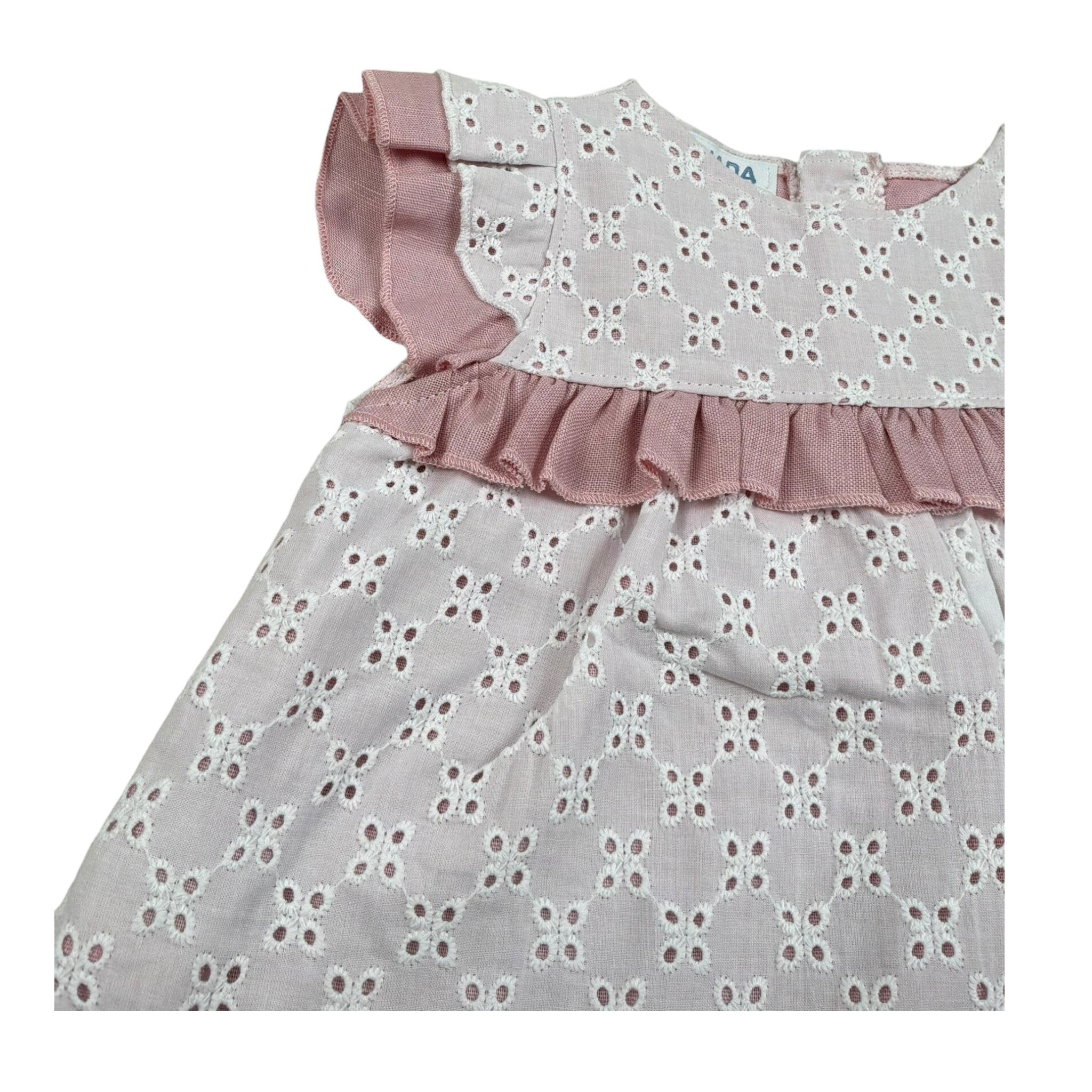 Juliana Abito Mezza Manica Fantasia A Righe con Culotte per Neonata 25153 BIANCO/ROSA JULIANA 