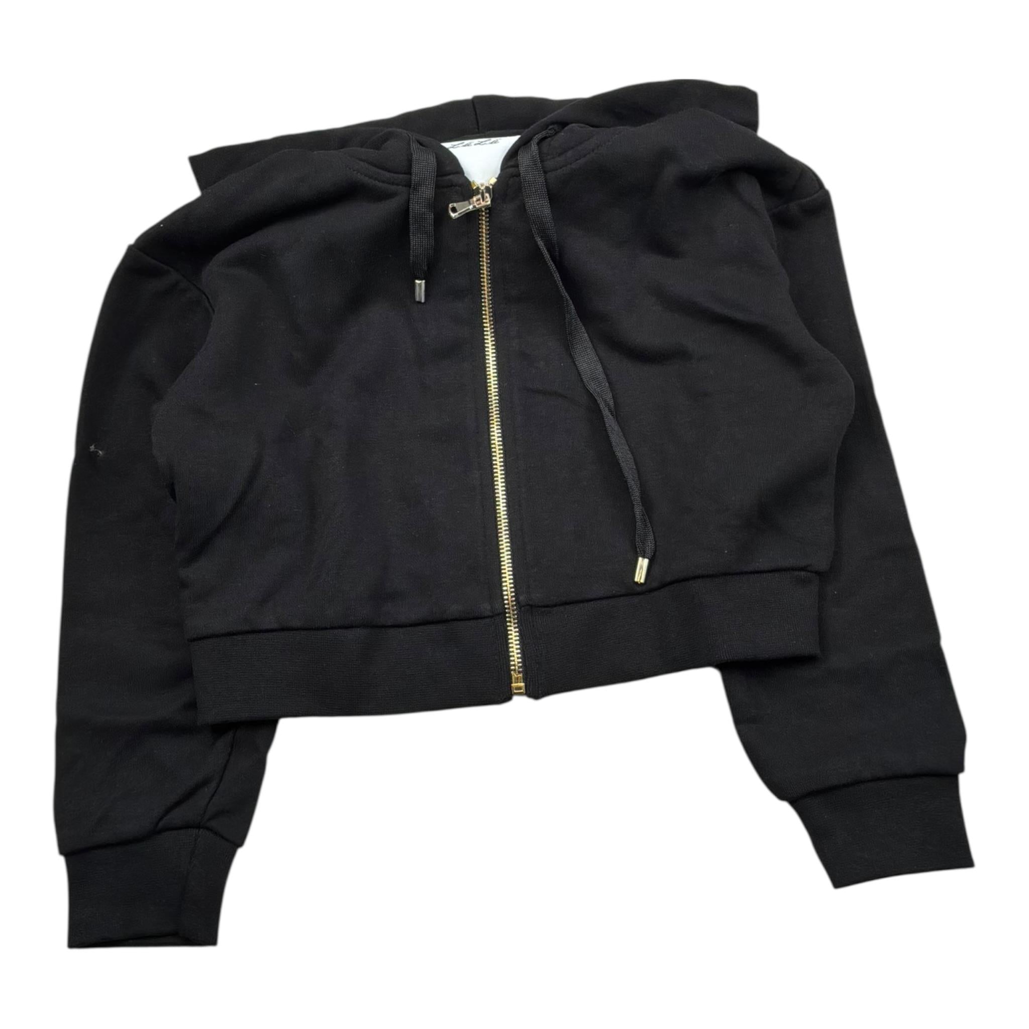 Lu Lu By Miss Grant Felpa Tinta Unita con Zip E Cappuccio per Bambina LL3149 NERO LU LU BY MISS GRANT 