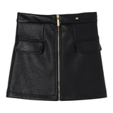 ELISABETTA FRANCHI gonna in ecopelle tinta unita Nero per Bambina EFGO169X NERO ELISABETTA FRANCHI 