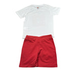 Sarabanda Completo 2 Pezzi T-Shirt-Bermuda Bicolore per Bambino 0B163X BIANCO/ROSSO SARABANDA 