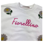 Saint Barth Felpa Chiusa Girocollo Tinta Unita con Ricami per Bambina BRIONY BIANCO SAINT BARTH 