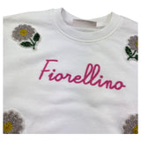 Saint Barth Felpa Chiusa Girocollo Tinta Unita con Ricami per Bambina BRIONY BIANCO SAINT BARTH 