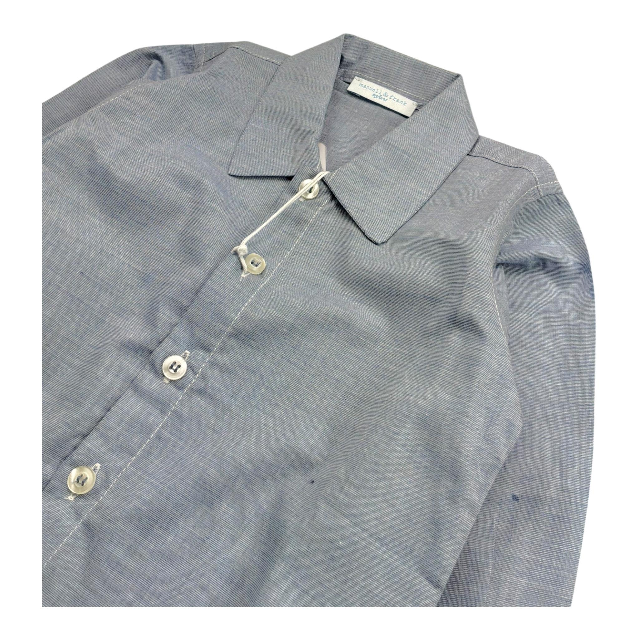 Manuel & Frank Camicia Manica Lunga Modello Body per Neonato MF3171I AZZURRO MANUEL & FRANK 