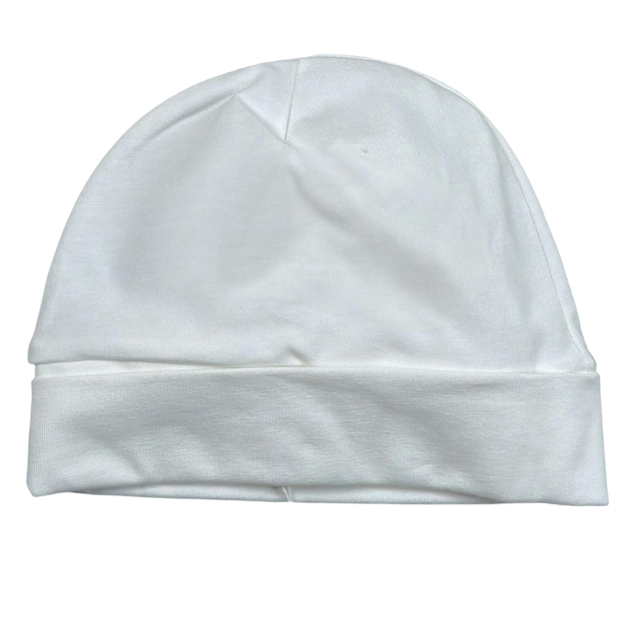Bimbalo' Cappello tinta unita con Ricami Bianco per Neonata CAL11P BIANCO BIMBALO' 